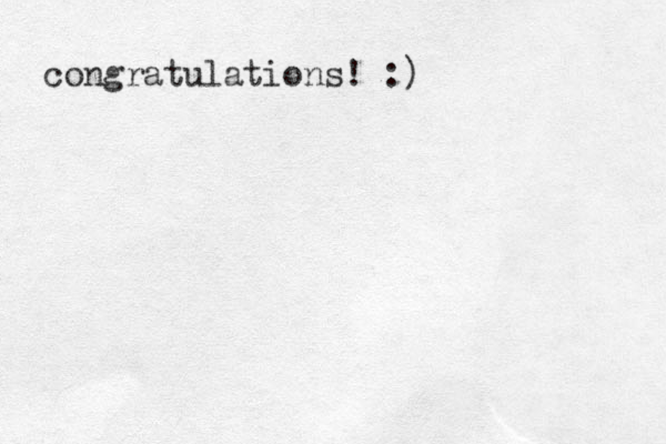 congratulations! :)