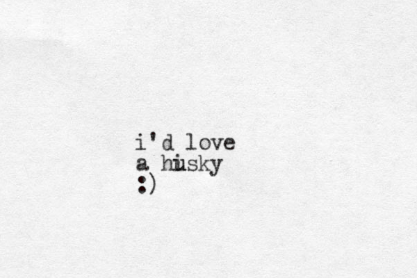 i'd love a hisky u u :)