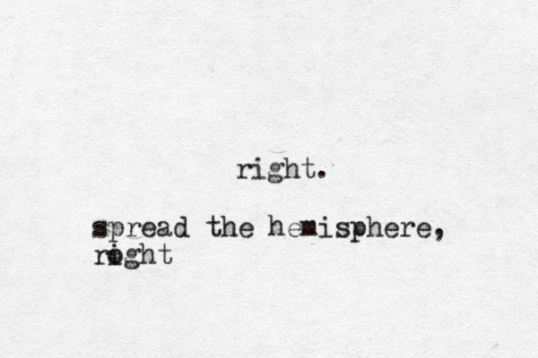 right. spread the hemisphere, ro ight