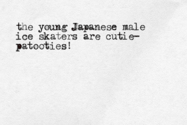 the young Japanese male ice skaters are cutie- patooties!