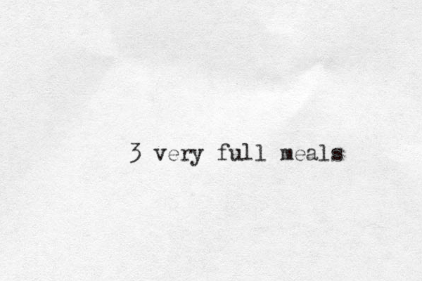 3 very full meals 