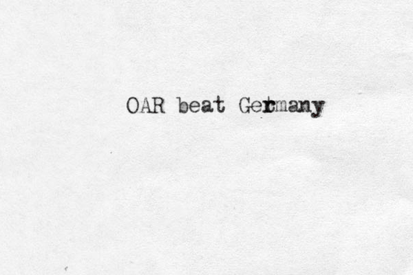 OAR beat Getmany r r 