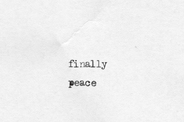 finally peace