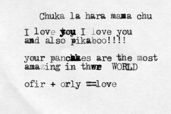 Chuka la hara mama chu I love toy y y you u u u u I love you and also pikaboo!!!! your pancka a a a a cakes are the most amazing in thw e e r r WORLD ofir + orly ==love