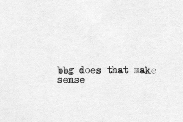 bbg does that make sense