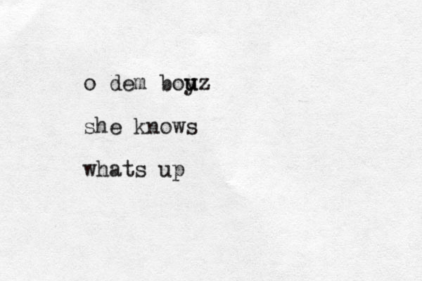 o dem bou u yz she knows whats up