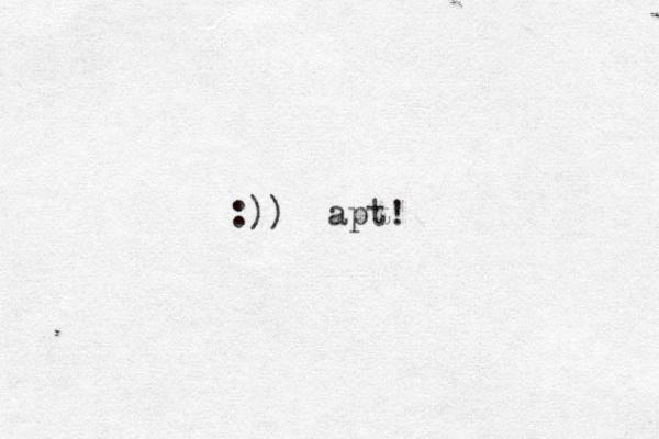 :)) apt!