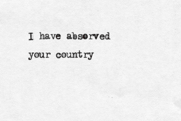 I have absorved your country