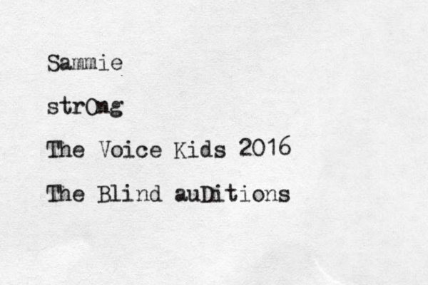 Sammie strOng The Voice Kids 2016 The Blind auDitions