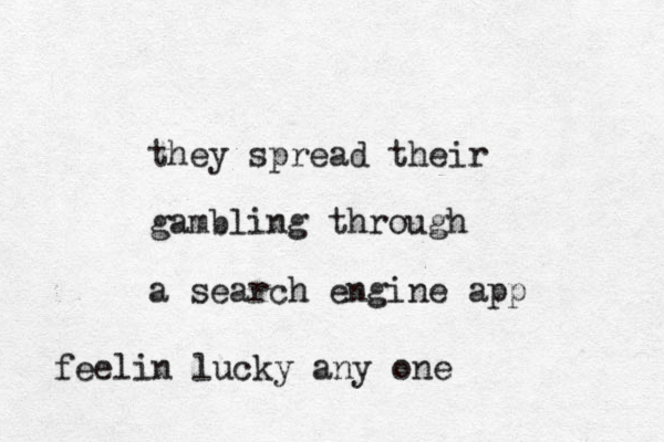 they spread their gambling through a search engine app feelin lucky any one
