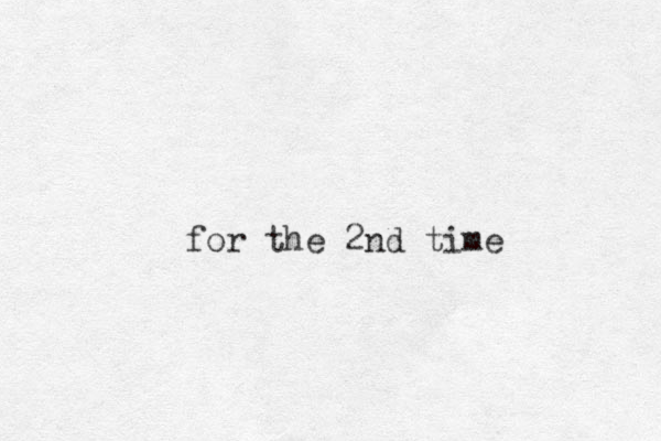 for the 2nd time