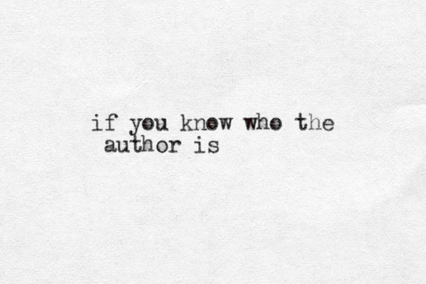 f i you know who the author is