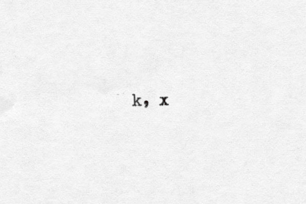 k, x