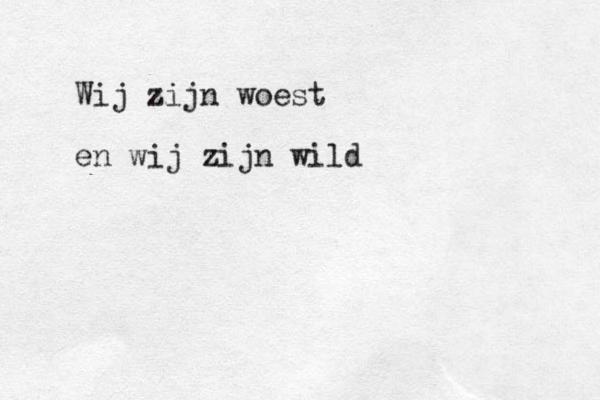Wij zijn woest en wij zijn wild 