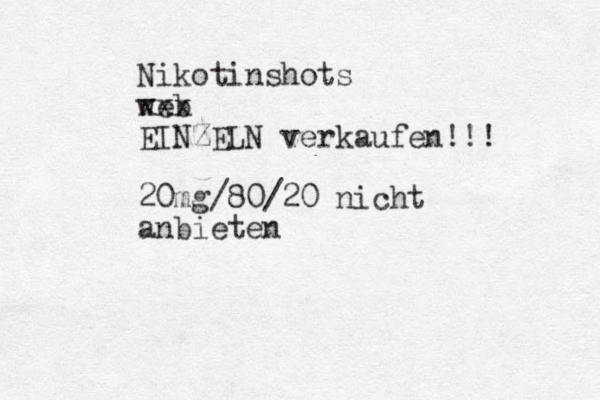 Nikotinshots web xxx EINZELN verkaufen!!! 20mg/80/20 nicht anbieten 
