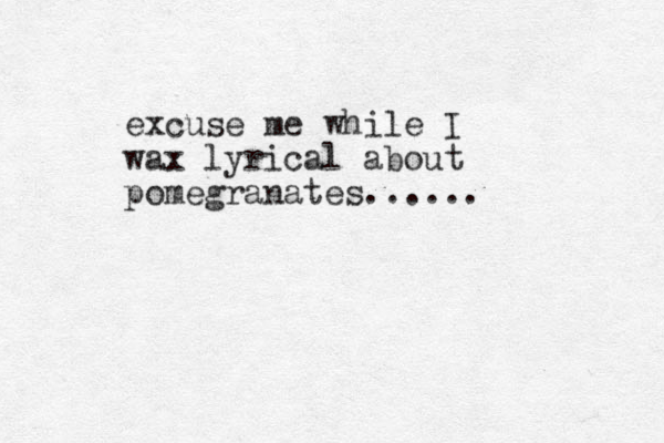 excuse me while I wax lyrical about pomegranates......
