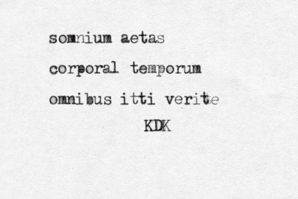 somnium aetas corporal temporum omnibus itti verite KDK 