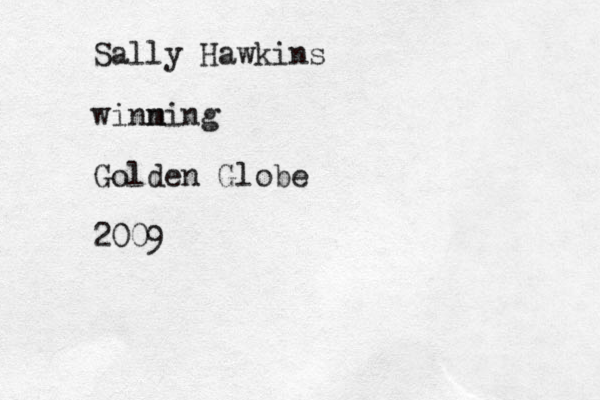 Sally Hawkins winm ning Golden Globe 2009