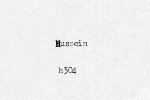 H H h Hussein h304