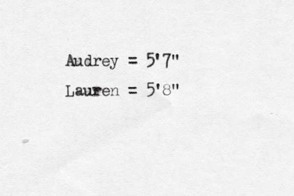 Audrey = 5'7" Lauren = 5'8"