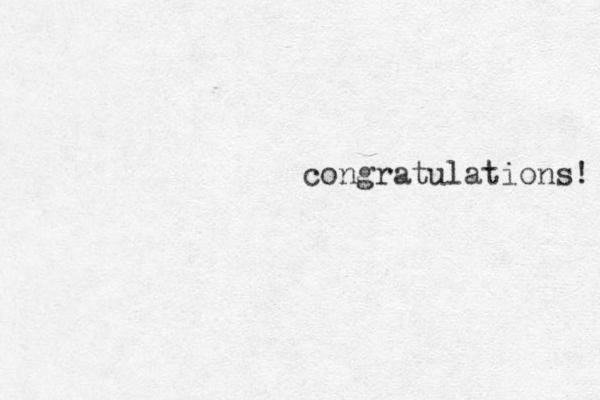 congratulations! 