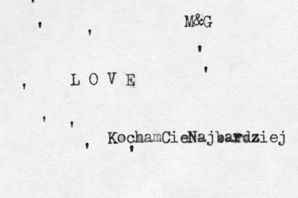L O V E KochamCieNajbardziej M&G ' ' ' ' ' ' ' ' ' ' 