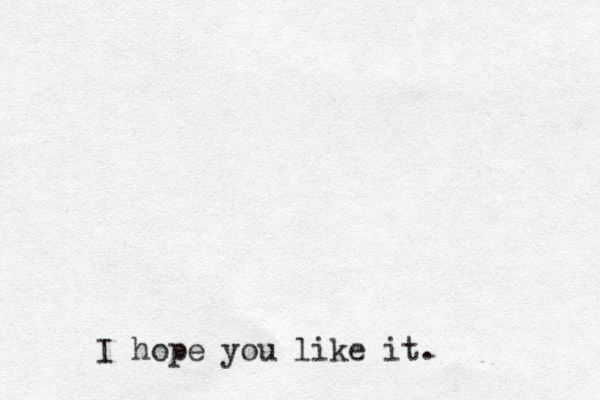 I hope you like it.