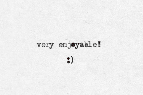 very enjoyable! :)