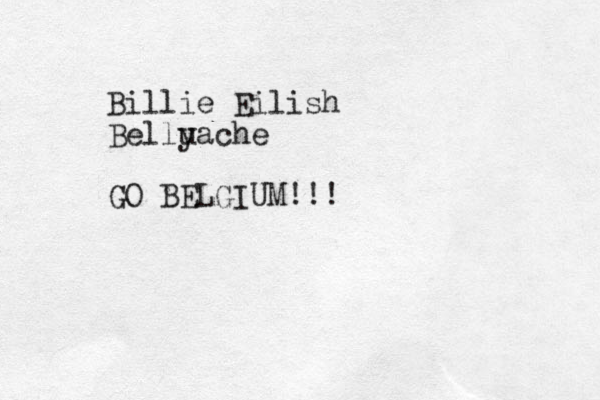 Billie Eilish Bellu yache GO BELGIUM!!!