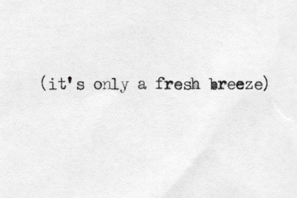 (it's only a fresh breeze) 