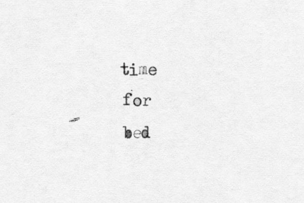 time for bed