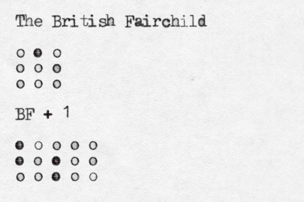 The British Fairchild o o o o o o o o o BF + 1 o o o o o o o o o o o o o o o