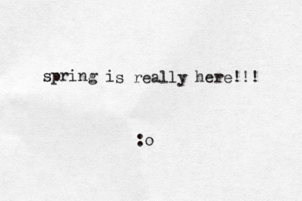 spring i s really here!!! :o