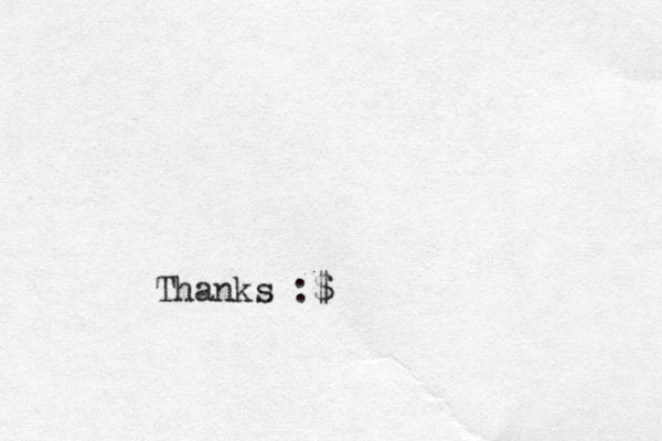 Thanks :$