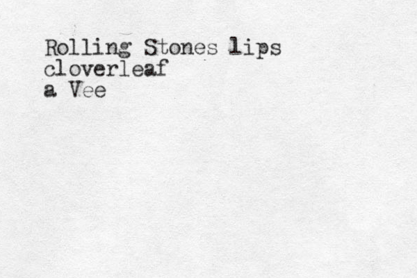 Rolling Stones lips cloverleaf a Vee