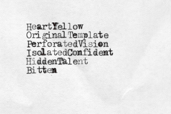 HeartYellow Original Template PerforatedVision IsolatedConfident HiddenTalent Bitten