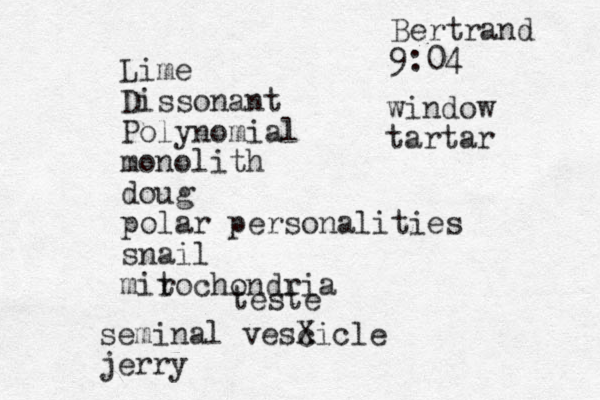 teste Lime Dissonant Polynomial monolith doug polar personalities snail mir tochondria seminal vescicle X jerry Bertrand 9:04 window tartar 