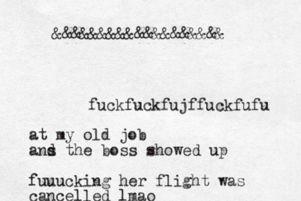 &&&&&&&&&&&&&&&&&&& fuckfuckfujffuckfufu at my old job ans the d boss showed up fuuucking her flight was cancelled lmao 
