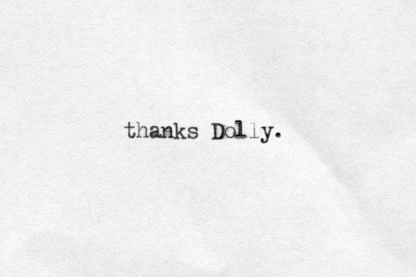 thanks Dolly.