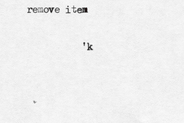 remove item 'k