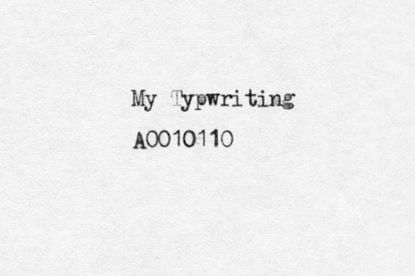 My Typwriting A0010110 