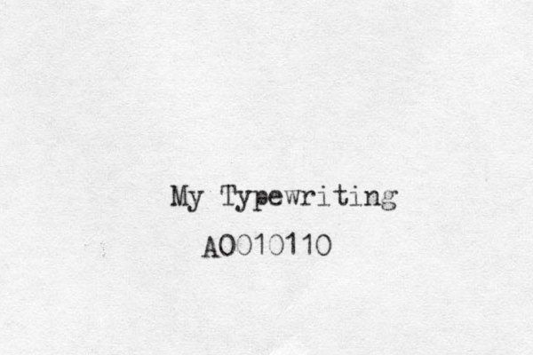 My Typewriting A0010110 