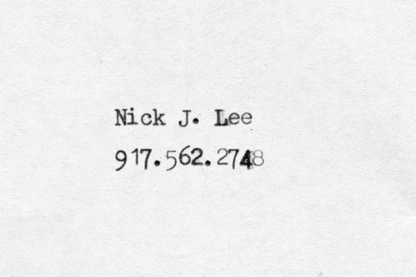 Nick J. Lee 917.562.2748 