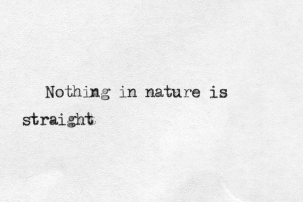 Nothin g in nature is straight