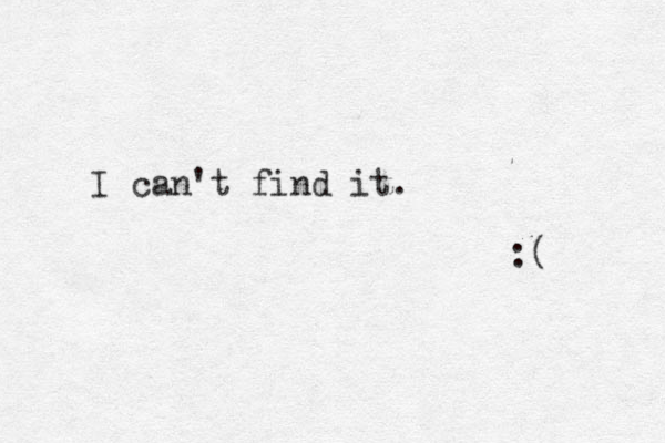 I can't find it. :( 