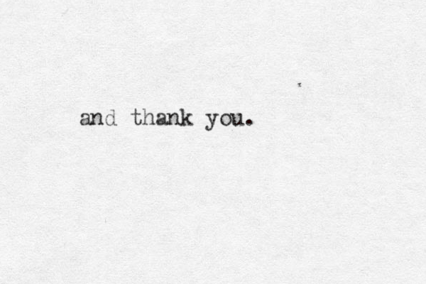 and thank you.