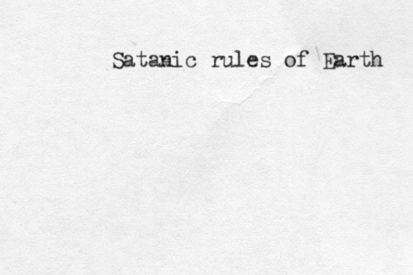 Satanic rules of Earth 