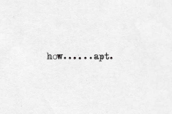 how......apt. 