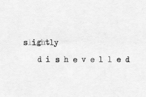 slightly d i s h e v e l l e d 