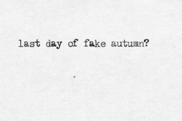 last day of fake autumn? 